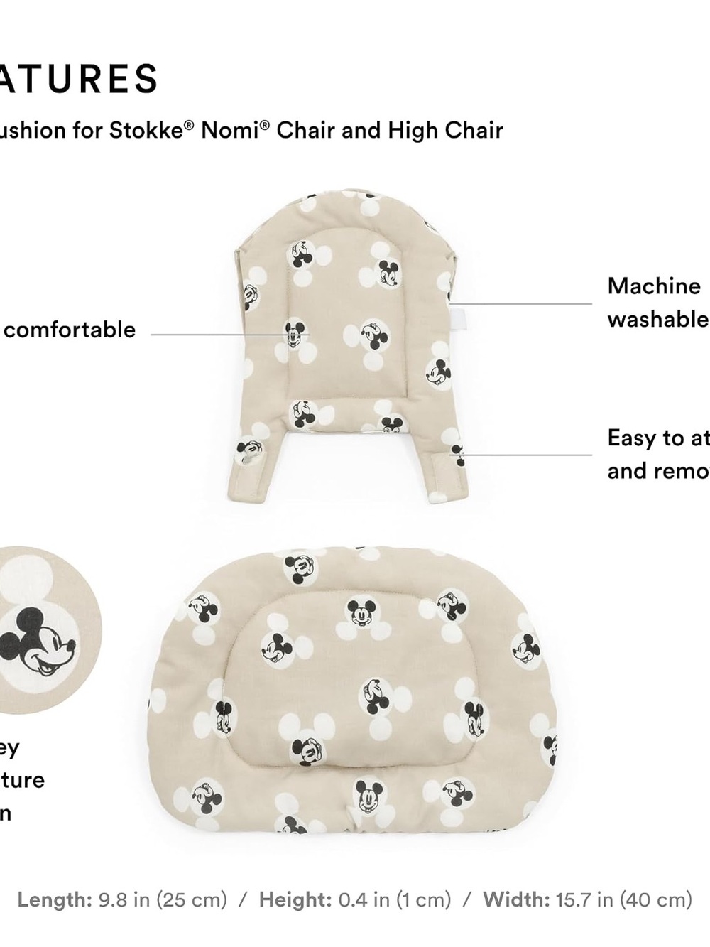 Stokke Nomi Mickey Mouse Cushion - Picture 4 of 12